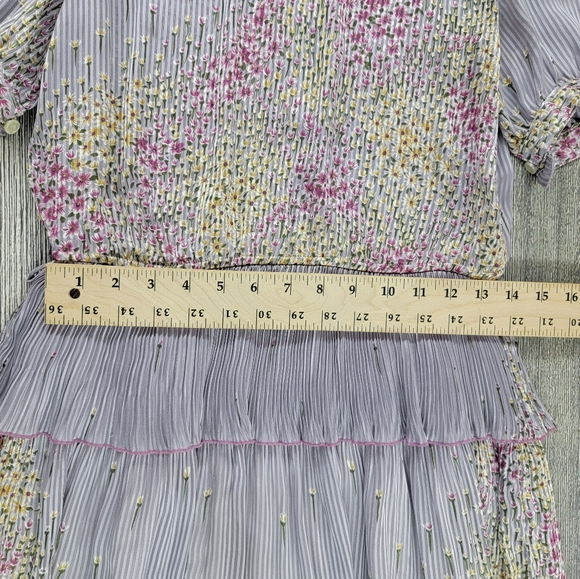 Vintage Tokyo Japan Japanese Ruffle Floral Midi Dress - Picture 15 of 16
